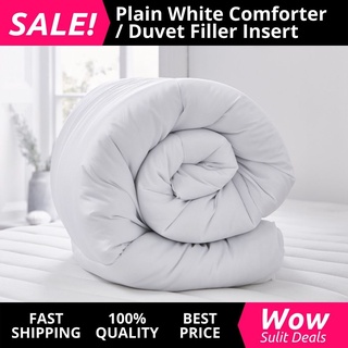 Plain White Duvet Filler Insert / Comforter Blanket for Single Double Queen King Size - Wow Sulit