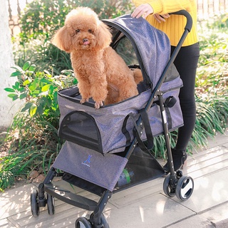Lightweight Pet Stroller Teddy Puppy Out Trolleys Small Cat Foldable Shockproof Stroller Dog Supplie (4)