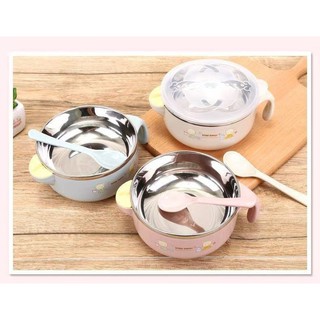 Stainless steel baby bowl heat insulation scald prevention anti-slip bowl suction cup bowl children's tableware