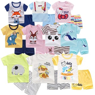 Baby Steps Baby Boys Girls T-shirt Shorts 2 Piece Set Pajamas Terno
