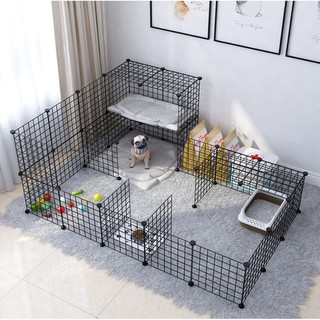 Dog Cage Stackable Pet Fence 35*35CM Cat Rabbit Fence Pet Cage DIY Pet Metal Wire Kennel Extendable (5)