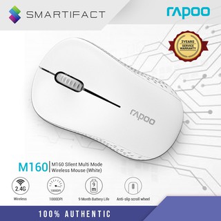Rapoo M160 SIlent Multi Mode Wireless Mouse 3.0, 4.0 and 2.4G ensures stable wireless (White)