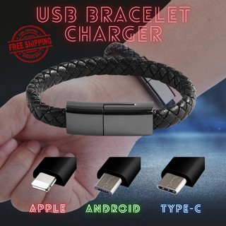 bracelet data cable leather braided