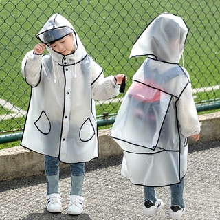 Backpack EVA Kids Children Transparent Raincoat Waterproof Cute Rain Coat Plastic Jacket Coat