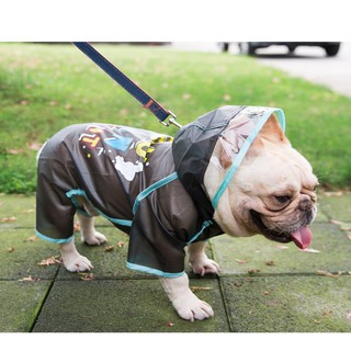 ❄Special French Pitbull Bulldog Pet Waterproof Raincoat Pug Dog Four-legged All Inclusive Medium Po