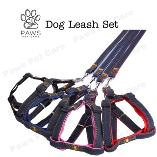 Pet Dog harness denim leash for small/medium/large dog