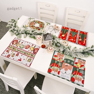 New Christmas Decorations Knitted Fabric Placemat Creative Knitted Placemat Tablecloth