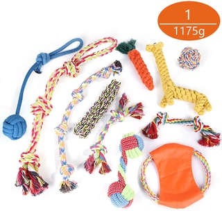 Creative Pet Molar Supplies Cotton Rope Toy Cat and Dog Rope Knot Toy Dog Bite-resistant Cleansing Cotton Rope Knot Set Cotton Material Environmentally Friendly Bite-resistant