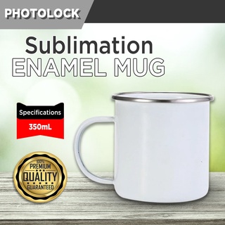 Sublimation Enamel White Mug 350ml with Box