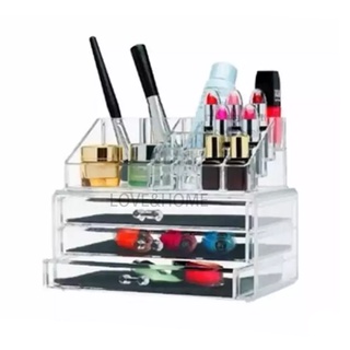 hk Acrylic Makeup Cosmetics Organizer 4 Drawers with Top Section