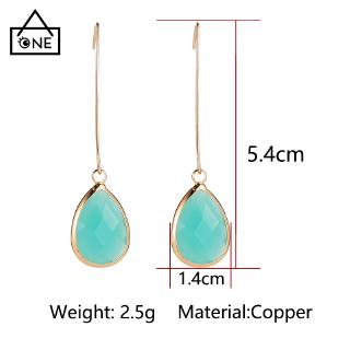 Multicolor Fashion Jewelry Drop Color Jelly Color Crystal Long Earrings A 1 (9)