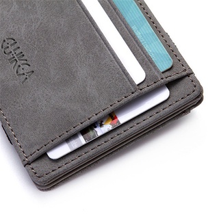 Ultra Thin 2020 New Men Male PU Leather Mini Small Magic Wallets Zipper Coin Purse Pouch Plastic Credit Bank Card Case Holder (3)