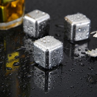 ☑❒304 Stainless Steel Ice Cube Whiskey Ice Wine Stone Metal Quick Frozen Ice Cube Quick Frozen Ice G