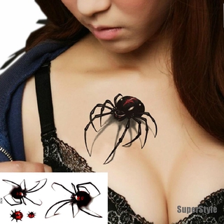 [SuperStyle] Waterproof Tattoo Stickers 3D Color Spiders Insects Temporary Tattoos Sticker