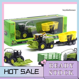 【Ready Stock】BBE--1/55 Diecast Farm Truck Tractor Friction Car Model Kids Educational Toy Gift