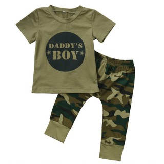 Baby Boy Camouflage Terno Set Terno Pajama Set Tshirt Pajama Daddys Girl Kids Terno Camouflage