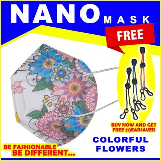 WASHABLE 10pcs Coloful Flowers Nano Facemask