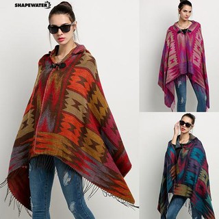 👒Women's Wool Blend Hooded Blanket Cloak Ponchoe Shawl