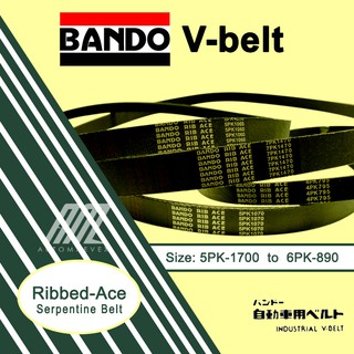 Bando Ribbed Ace Fan Belt Series 5PK-1700 to 6pk-890 (Serpentine Belt)