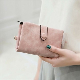 Frosted Wallet Female Short Korean Student Small Fresh and Cute Three-fold Wallet Card Holder