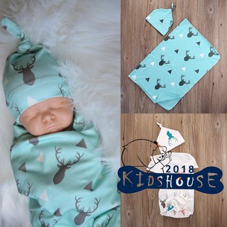 H00-Newborn Infant Baby Boy Deer Swaddle Blanket Boy Coming (1)
