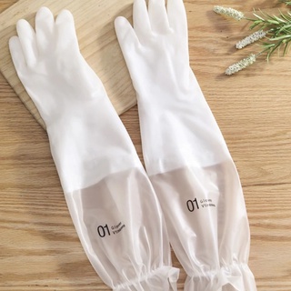 Waterproof Rubber Dishwashing Gloves with Elastic Band Washing Clothes Kitchen Cleaning Durable