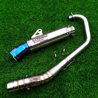 Creed Exhaust Canister Pipe Conical Open Sniper 135 150 Exciter 150 51mm and Big Elbow Muffler for Motorcycle Daeng Warrior Aun Navin Jecspeed Creed Rama