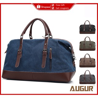 AUGUR Canvas Bag Shoulder Messenger Bag Tote Bag Large Capacity Travel Bag Army Green (1)