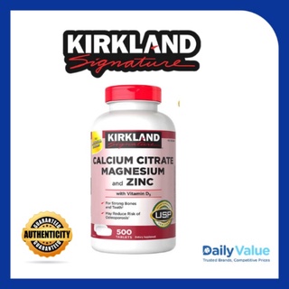 Kirkland Calcium Citrate Calcium Magnesium Zinc, 500 Tablets