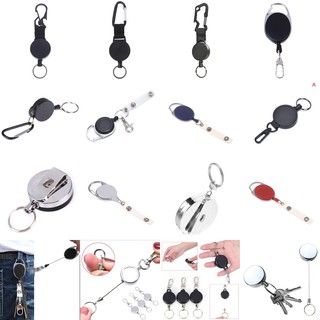 20Styles Key Ring Clip Retractable Pull Key Ring Chain Reel Extendable Belt Reel ID Lanyard Name Tag