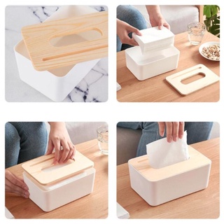 TB03 Nordic Wooden Tissue Box Bathroom Table Tissue Case Container Towel Napkin Tissue Holder