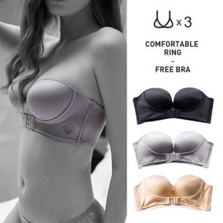 ✦COD✦ Women Sexy Invisible Non-slip Strapless Bra Front Buckle Without Rim (2)