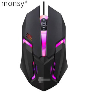 Monsy Wired Mouse Gaming Mouse 7 Color Lighting Keyboard Mouse Gameboy