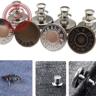 NEW Adjustable Detachable Jeans Buttons Nail Free Metal For Clothing Diy Se U5C9