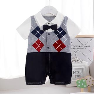 Gentleman style cotton romper for boys infant jumpsuit baby boys' bodysuit