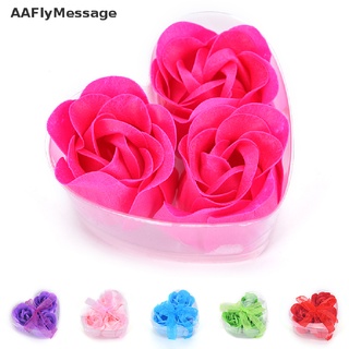 [AAFlyMessage] 3PCS Scented Bath Body Heart Rose Petal Wedding Gift Favor Colors Flower Soap, [AAFlyMessage]