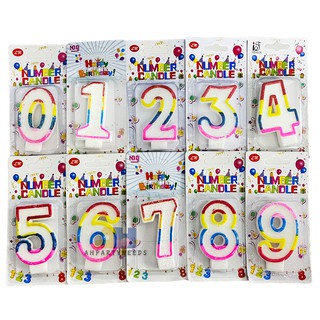 White Glitter Colorful Number Candle Happy Birthday Cake Candle Decoration