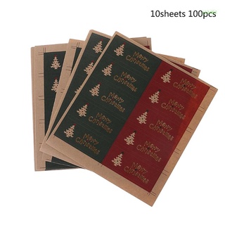 op3 Stat 100Pcs Merry Christmas Package Seal Sticker For Gif