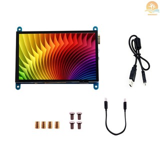 M^M COD 5 Inch HD Capacitive Touchscreen Display 800*480 Resolution Small Portable Monitor with USB HD Interface Compatible with Raspberry Pi