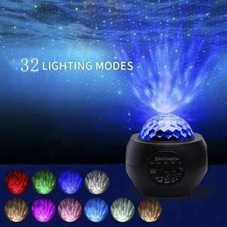 USB LED Star Night Light Music Starry Water Wave LED Projector Light Bluetooth Projector Sound-Activ