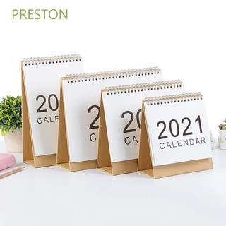 Ready Stock/№ﺴPRESTON Creative Coil Calendar 4 Size Yearly Agenda 2021 Desktop Calendar Timetable Pl