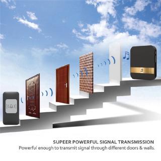 COD√ STOCK√Waterproof LED Wireless Doorbell 300M Range 52 Songs Chime Door Bell Receiver
