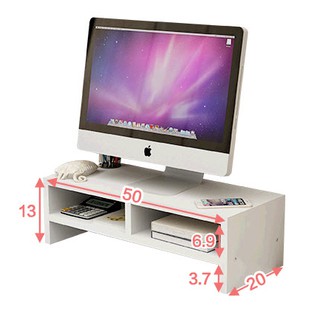 Monitor base stand platform Desk organizer (Brown) 50*20*13cm MDF Wood laptop riser (2)