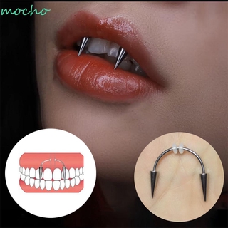 MOCHO New Goth Lips Ring Body Jewelry Stainless Steel Puncture Mouth Ring Fake Septum Piering Fashion Cool BCR Septum Piercing In mouth Piercing Jewelry/Multicolor