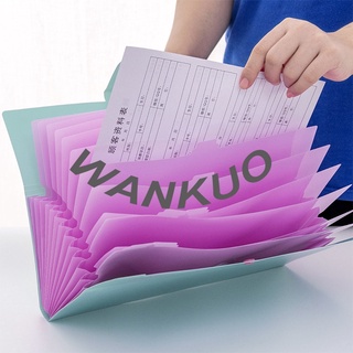 【WANKUO】Student Stationery Multilayer A4 Test Paper Folder Information Booklet File Bag 12 Grid Office Supplies