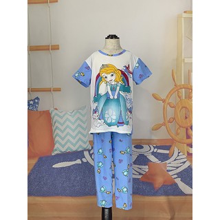[J.J.SHI]New girls sleepwear soft fiber comfortable sleep kids pajama sophia printed children's set (4)