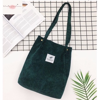Korean Candy Color Corduroy Canvas Bags Tote Bag For Women