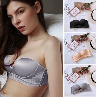 ✦COD✦ Women Sexy Invisible Non-slip Strapless Bra Front Buckle Without Rim (1)