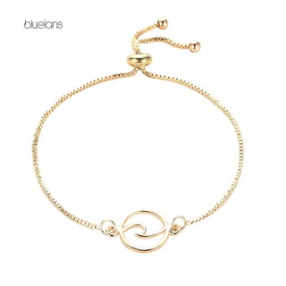 【Bluelans】Adjustable Women Fashion Hollow Wave Charm Box Chain Bracelet Party Jewelry Gift (3)