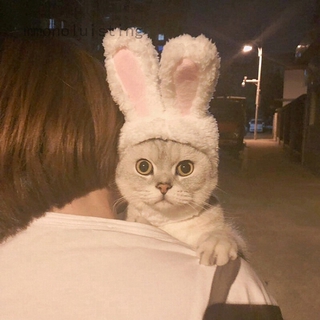 mmonolu Cat Clothes Costume Bunny Rabbit Ears Hat Pet Cat Cosplay Clothes